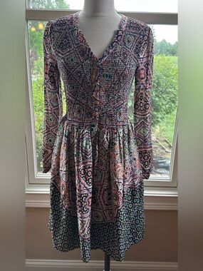 Maeve Anthropologie Tiled Amethyst Dress, Size Small
